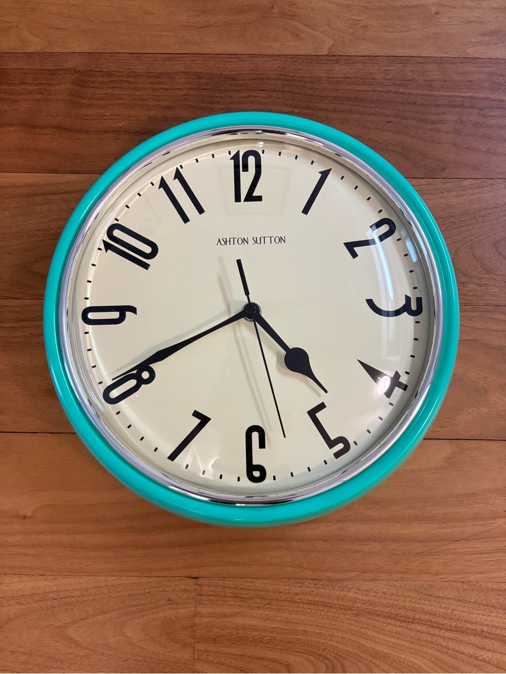 Teal Wall Clock - Retro Home Wall Decor (12 inches)